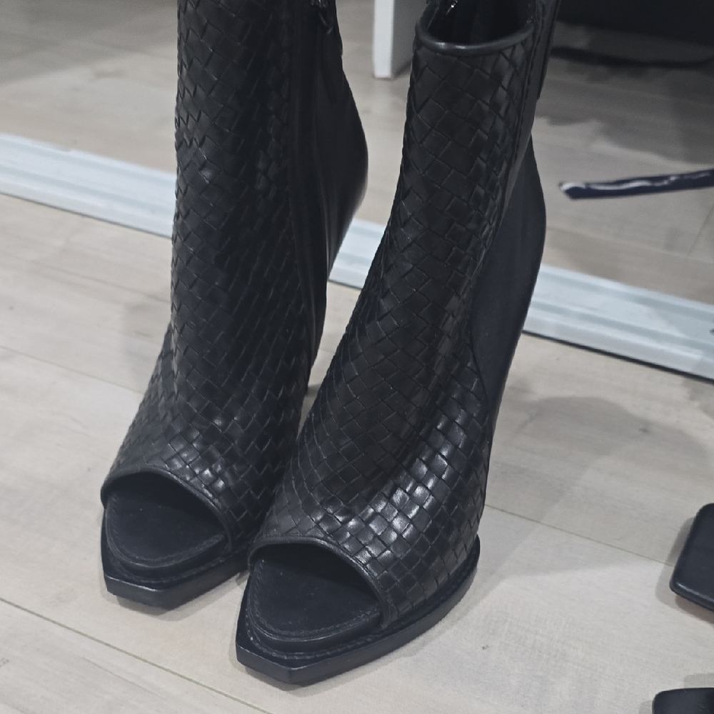 Givenchy Black Heeled Boots with Knitted Upper